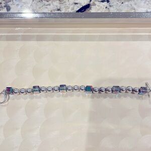Sterling silver beads with Swarovski crystals bracelet